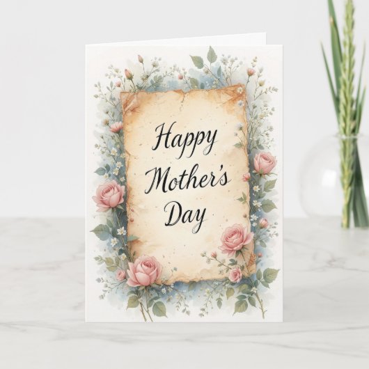 Rustieke Bloemen Moederdag Mum Kaart (Voorkant)