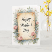 Rustieke Bloemen Moederdag Mum Kaart (Gele Bloem)