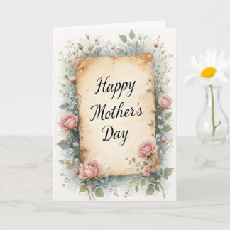 Rustieke  Bloemen Moederdag Mum Kaart