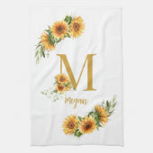 Rustieke bloemen monogram naam gepersonaliseerd theedoek (Verticaal)