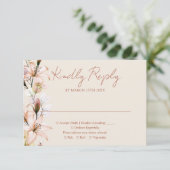 Rustieke Bloemen Monogram Terracotta Herfst Bruilo RSVP Kaartje (Staand voorkant)