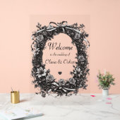 Rustieke Bloemen Natuurlijke Krans, in sepia Acryl Bord (Huwelijk)