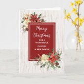 Rustieke bloemen neef en familie kerst kaart (Gele Bloem)