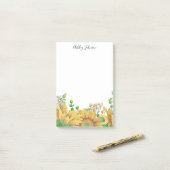 Rustieke bloemen notities. Aquarel Bloemen. zonneb Post-it® Notes (Op bureau)