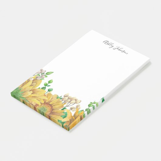 Rustieke bloemen notities. Aquarel Bloemen. zonneb Post-it® Notes (Schuin)