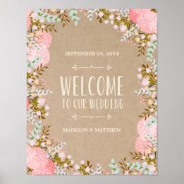 Rustieke Bloemen | Ontvangstbord Bruiloft Poster