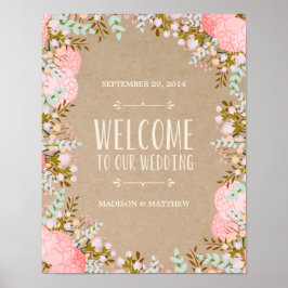 Rustieke Bloemen | Ontvangstbord Bruiloft Poster