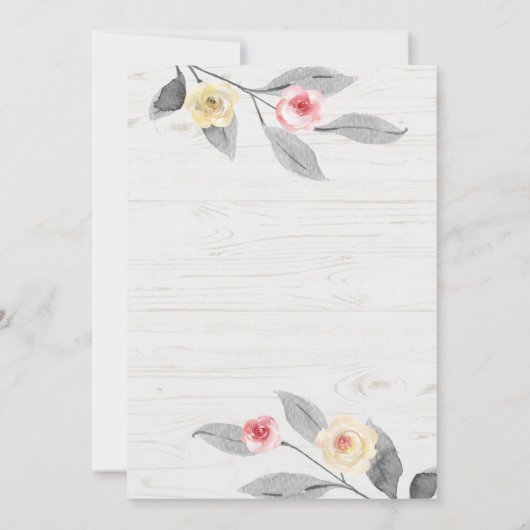 rustieke bloemen op hout Bevestiging Kaart (Achterkant)