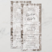 Rustieke bloemen op hout verjaardagsuitnodiging w  kaart (Voorkant / Achterkant)