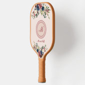 Rustieke bloemen op maat Monogram Pickleball Paddle (Links)