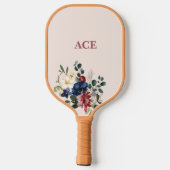 Rustieke bloemen op maat Monogram Pickleball Paddle (Achterkant)