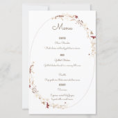 Rustieke Bloemen Ovaal Foto Botanische Krans Menu (Achterkant)