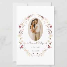 Rustieke Bloemen Ovaal Foto Botanische Krans Menu