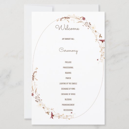 Rustieke Bloemen Ovaal Foto Botanische Krans Progr (Achterkant)