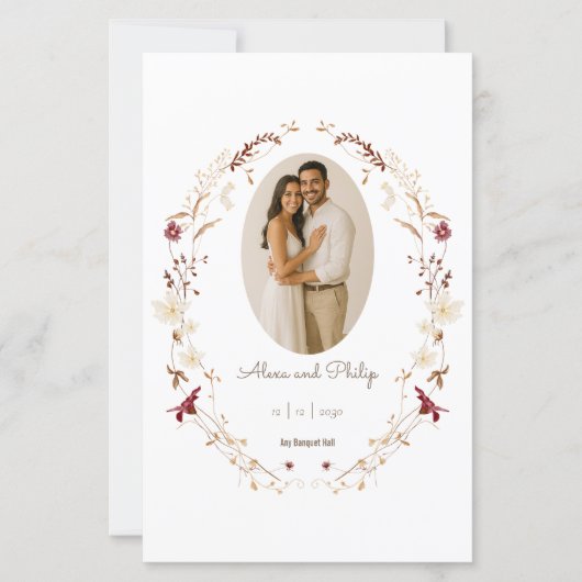 Rustieke Bloemen Ovaal Foto Botanische Krans Progr (Voorkant)