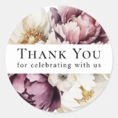 Rustieke Bloemen Overvloed Dank je wel Ronde Sticker (Voorkant)