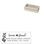 Rustieke Bloemen Paar Namen Huwelijk Retour Adres Rubberstempel (Gestempeld)