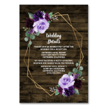 Rustieke Bloemen Paarse Gouden Bruiloft Behuizing 