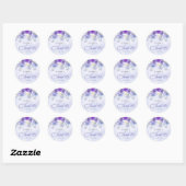 Rustieke Bloemen Paarse Lila Vlinders Zoet 16 Ronde Sticker (Vel)
