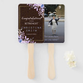 Rustieke Bloemen Pastel Waterverf Pensioen Party Handwaaier (Voorkant en achterkant)