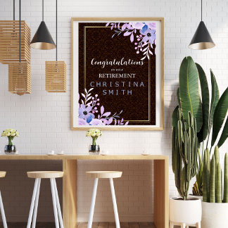 Rustieke Bloemen Pastel Waterverf Pensioen Party Poster