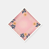 Rustieke Bloemen Patroon op Lichtroze Achtergrond Servet (Hoek)