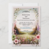 Rustieke Bloemen Platteland bruiloft Kaart (Voorkant)