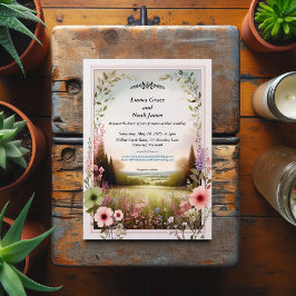 Rustieke Bloemen Platteland bruiloft Kaart