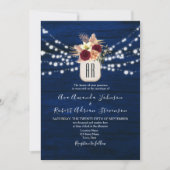 Rustieke Bloemen QR Code bruiloft Uitnodiging (Voorkant)