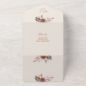 Rustieke Bloemen QR Code Herfst Herfst Herfst Trou All In One Uitnodiging (Buitenkant)