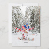 Rustieke Bloemen Rode Bullfinch Vogel Sneeuw Kerst Feestdagenkaart (Achterkant)