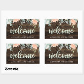 Rustieke Bloemen Romance Bruiloft | Welkom Rechthoekige Sticker (Vel)