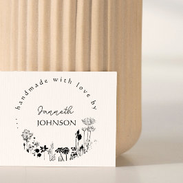 Rustieke Bloemen Ronde Custom Handgemaakt Met Love Rubberstempel