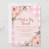 Rustieke Bloemen Roze Koper Moederdag Brunch Kaart (Voorkant)
