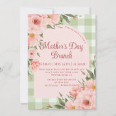 Rustieke Bloemen Roze Mint Groene Moederdag Brunch Kaart (Voorkant)