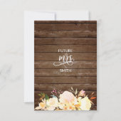 Rustieke Bloemen Roze Sinaasappel Herfst Vrijgezel Kaart (Achterkant)