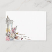 Rustieke Bloemen Rozen & Lantaarn Winter Vrijgezel Informatiekaartje (Achterkant)