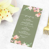 Rustieke Bloemen Sage Green Flat bruiloft Menu