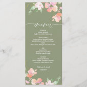 Rustieke Bloemen Sage Green Flat bruiloft Menu (Voorkant)