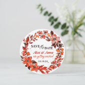 Rustieke bloemen save the date kaart (Staand voorkant)