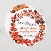 Rustieke bloemen save the date kaart (Voorkant / Achterkant)