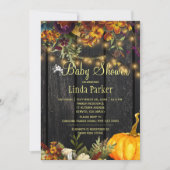 Rustieke bloemen schuur hout herfst herfst baby sh kaart (Voorkant)