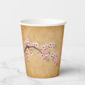 Rustieke Bloemen Scroll Kersenbloesem Huwelijk Papieren Bekers (Achterkant)