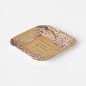 Rustieke Bloemen Scroll Kersenbloesem Huwelijk Papieren Bordje (Gebogen)