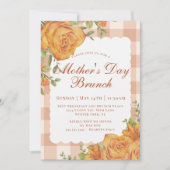 Rustieke Bloemen Sinaasappel Tan Moederdag Brunch Kaart (Voorkant)