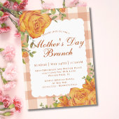 Rustieke Bloemen Sinaasappel Tan Moederdag Brunch Kaart