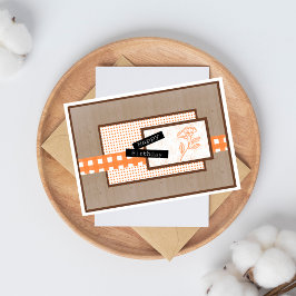 Rustieke Bloemen Sinaasappel Verjaardag Kaart