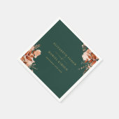 Rustieke Bloemen Smaragd Groen en Goud bruiloft Servet (Hoek)