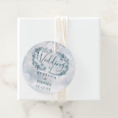 Rustieke Bloemen Sneeuwvlokken Winter Bruiloft Bedankjes Labels (In situ)