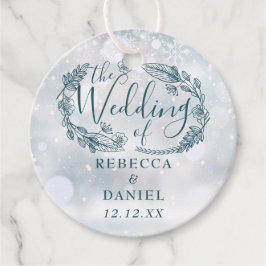 Rustieke Bloemen Sneeuwvlokken Winter Bruiloft Bedankjes Labels